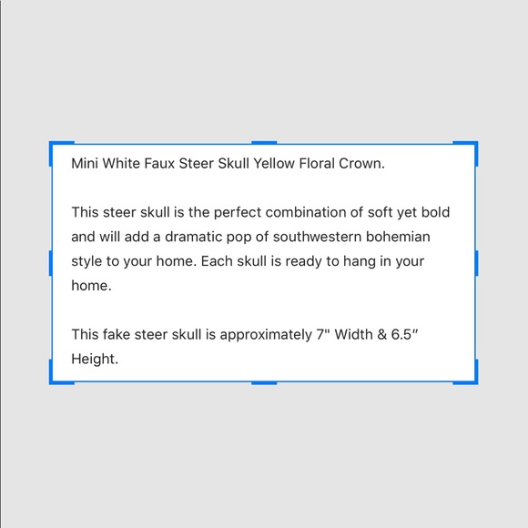 Ceramic Cow Skull with yellow daisies - Picture 6 of 8